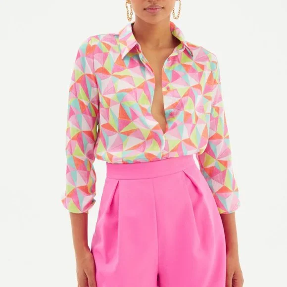 Geometric Multicolor Blouse - Picture 3 of 7
